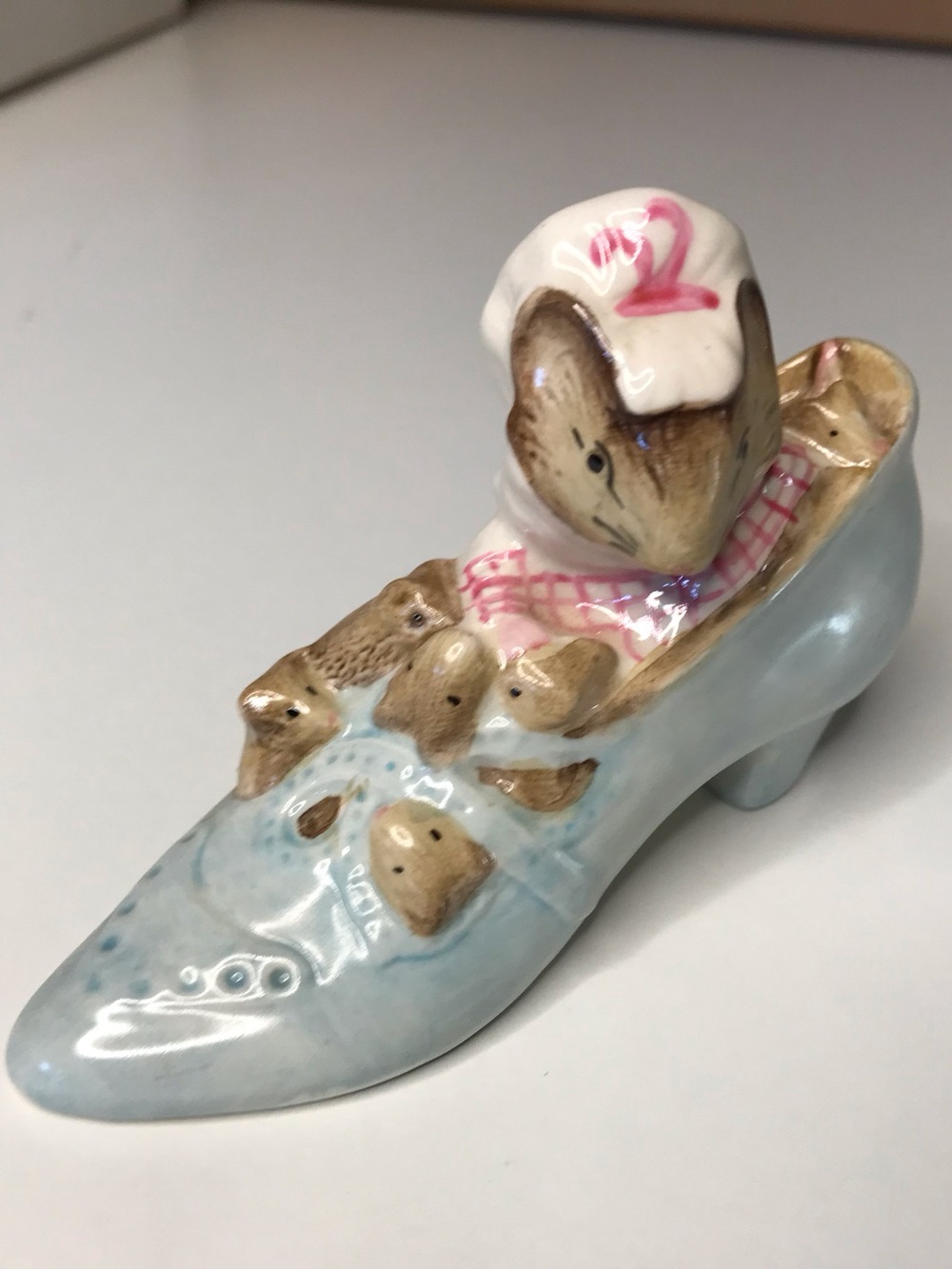 Mouse in a shoe figurine